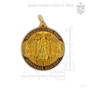 Miraculous Mama Mary Simala Pendant Gold 32mm