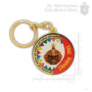 Sto. Niño Sinulog Keychain Gold 38mm