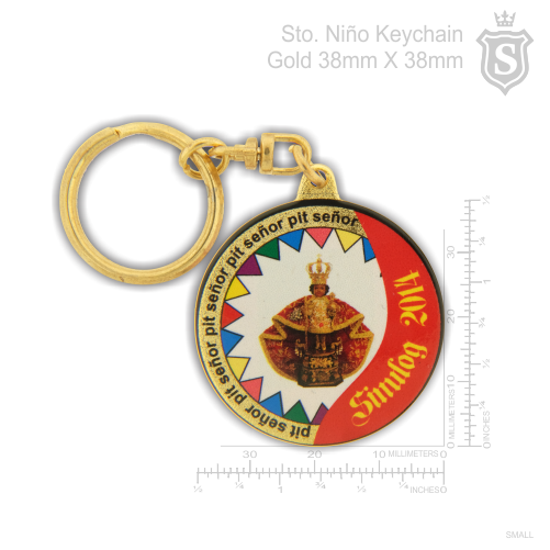 Sto. Niño Sinulog Keychain Gold 38mm