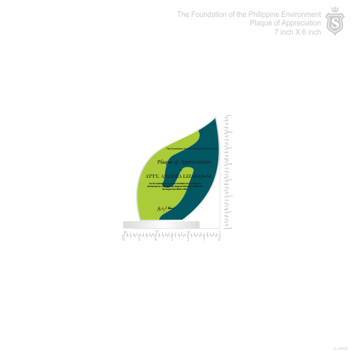 The Foundation of the Philippine Environment Plaque of Appreciation 7 inch