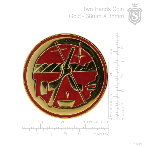 Two Hands Coin Gold 38mm
