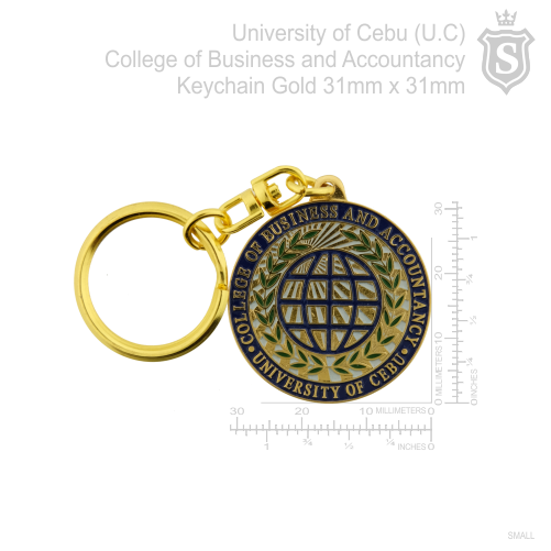 University of Cebu (UC) -College of Business and Accountancy Gold Keychain 31mm