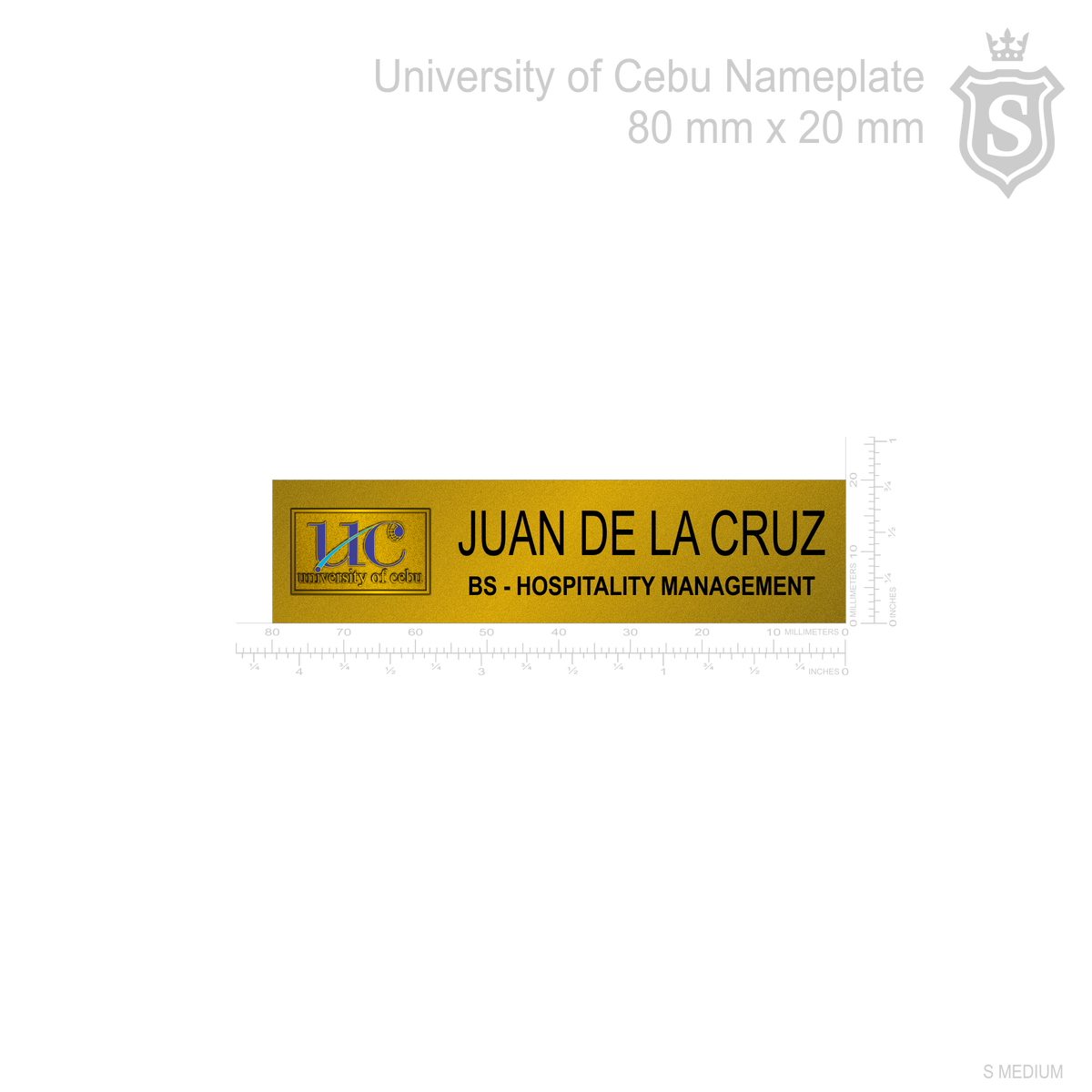 University of Cebu (UC) Nameplate- 3D Embossed Metal Seal – Suarez Arts