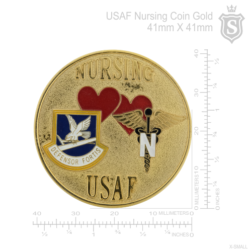 USAF Nursing Coin Gold 41mm