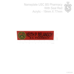University of San Carlos (USC) BS Pharmacy Nameplate