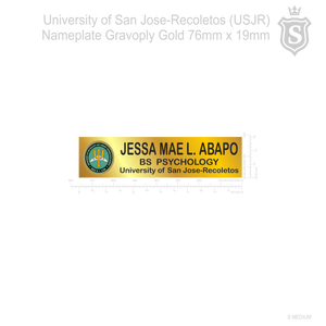 University of San Jose Recoletos (USJR) Nameplate- BS Pyschology