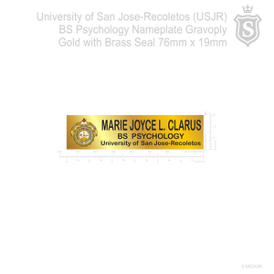 University of San Jose-Recoletos (USJR) 3D Seal Nameplate