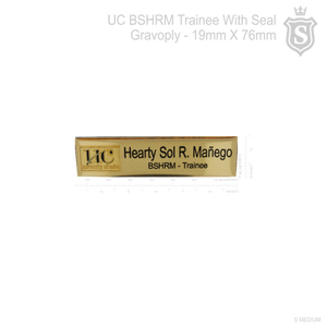 University of Cebu (UC) Nameplate- 3D Embossed Metal Seal