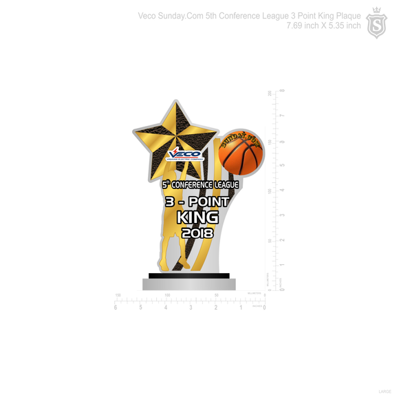 Star 5th Conference League 3 Point King Plaque 7.69 inch