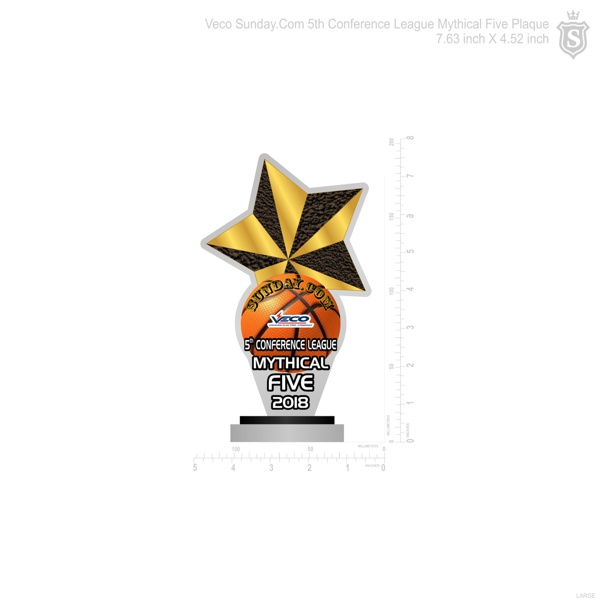 Star Basketball League Mythical 5 Plaque 7.63 inch – Suarez Arts