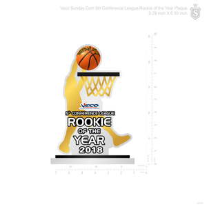 Dunk Basketball Rookie of the Year Plaque 9.29