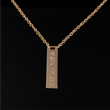 Vertical Name Bar Pendant Gold 37mm