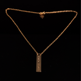 Vertical Name Bar Pendant Gold 37mm