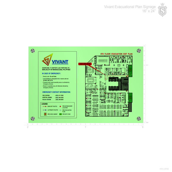 Vivant Evacuation Plan Signage