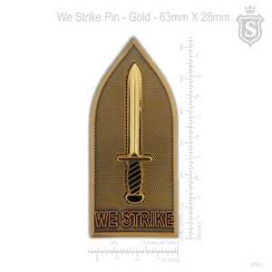 We Strike Pin Gold 63mm