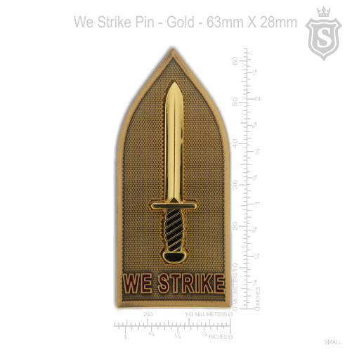 We Strike Pin Gold 63mm