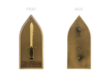 We Strike Pin Gold 63mm