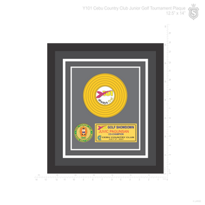 Y101 Cebu Country Club Junior Golf Tournament Platinum Vinyl Plaque 12.5" x 14"