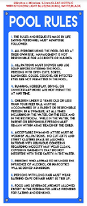 Alta Vista Pool Rules Signage