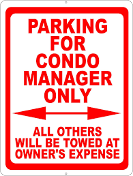 Manager Parking Area Acrylic Signage