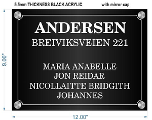 Black Acrylic Signage with Deep Engrave