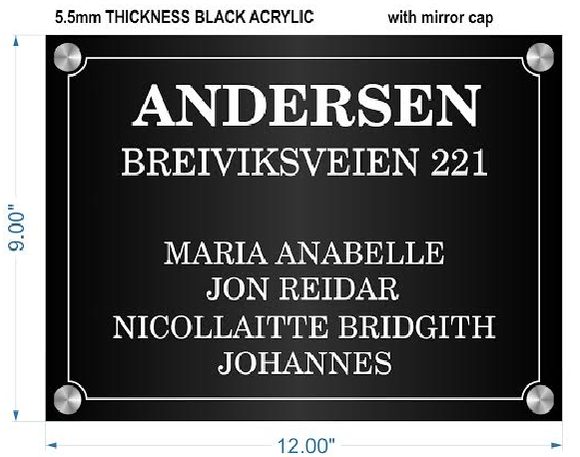Black Acrylic Signage with Deep Engrave