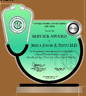 PAFP Service Award Plaque  2017