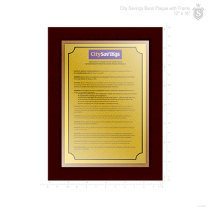 City Savings Bank Wooden Plaque