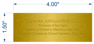 Brass plate for Carmina Acebedo -Lopez
